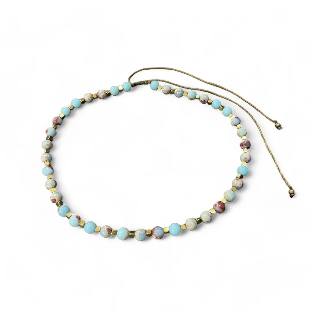 Colar Antunes HM Pedra Jasper Imperial com Hematita