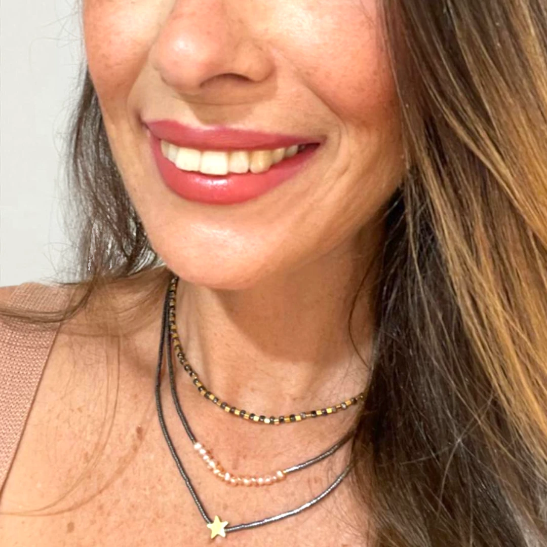 Colar Antunes HM Hematita com Pérola